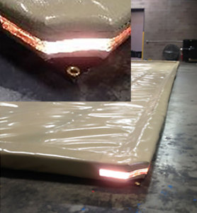 Durable reflective corners with stake-down tabs.